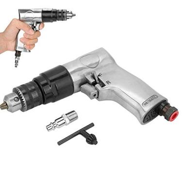 Imagem de 3/8 broca pneumática, 1700rpm 10mm alta velocidade cw/ccw reversível broca de ar ferramenta de perfuração pneumática para móveis, ferragens, produção de máquinas