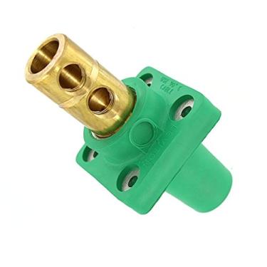 Imagem de Leviton 16R22-UG Série 16-Nariz cônico, 90 graus, receptáculo de painel fêmea, conector tipo cam, verde