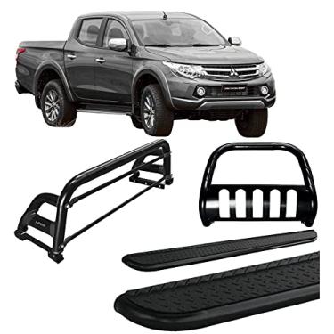 Imagem de Kit Quebra Mato +Estribo Chapa + Santo Anto H2 L200 20 Preto