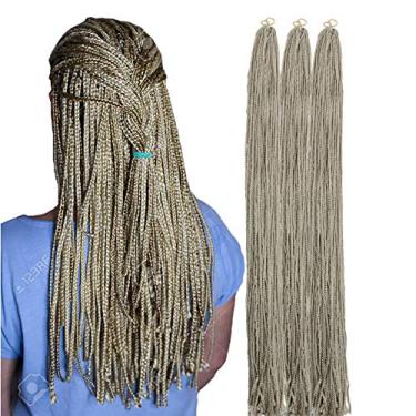 Imagem de Mayloss Tranças Zizi sintéticas pré-trançadas longas micro 3X, 10 pacotes/lote 28 polegada 50 g/pacote 613 # cor fina pequena caixa trança cabelo trançado sintético Kanekalon extensão de cabelo trançado (24)