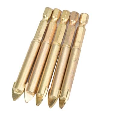 Imagem de Broca de lança hexagonal, broca de telha cerâmica de boa resistência ao desgaste para trabalhador para perfuração(Pacote de 5 hexágonos de 10 mm)