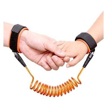 Imagem de Pulseira Guia Para Criança Infantil Passeio Seguro Segurança Laranja (D2485)