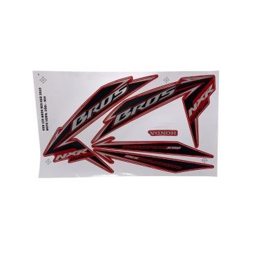 Imagem de Kit Jogo Adesivo Faixa Nxr Bros 150 2010 Mix Esd Vermelho