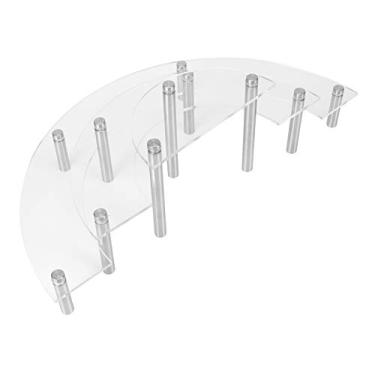 Imagem de suporte de bolo de sobremesa suporte de exibição de cupcake decorações de natal de casamento,Suporte de exibição de riser de acrílico, suporte de cupcake transparente suporte de exibição de meia lua