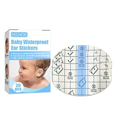 Imagem de Coerni Adesivos de ouvido à prova d'água para bebês Protetor de ouvido à prova d'água Proteção de ouvido recém-nascido para nadar banho surfe snorkeling e outros esportes aquáticos