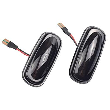 Imagem de Luz indicadora de pisca-pisca sequencial LED marcador lateral dinâmico para Land Rover Discovery 2 1999-2004 Defender Freelander 1 2002-2005 (preto)