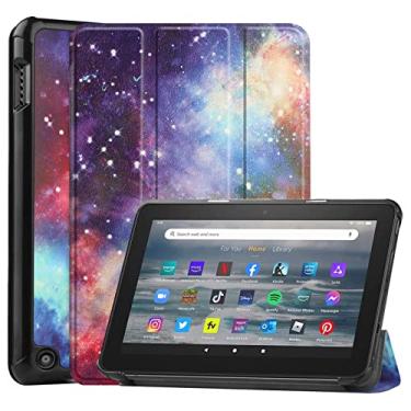 Imagem de Capa pintada de 7 polegadas para o novo tablet Kindle Fire 7 da Amazon (Lançado em 2022 - 12ª geração) - Capa à prova d'água com vários ângulos