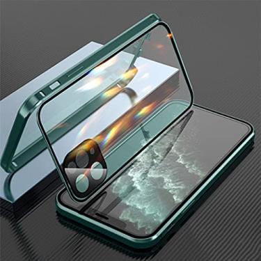 Imagem de Capa de telefone de vidro transparente delicada e bonita para iphone 13 11 12 pro max 7 8 plus x xs xr se 2020 resistente a choques capa tudo incluído, verde, para iphone 12 mini