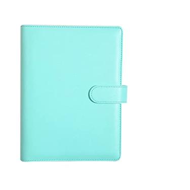 Imagem de Capa de caderno de couro PU A6 capa para agenda faça você mesmo 6 capas de caderno para caderno, verde 190x130mm