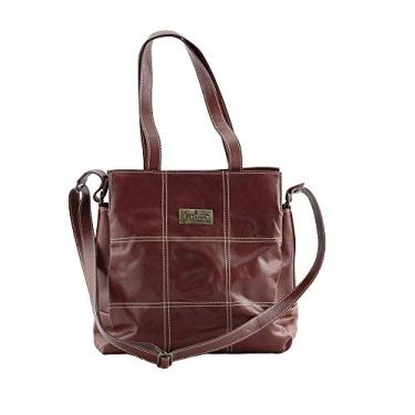 Imagem de Bolsa Betina Transversal Social em Couro (Café)