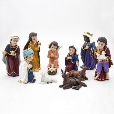 Imagem de Presépio Infantil Resina 11 Peças 13 Cm - Amém Decoração Religiosa
