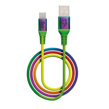 Imagem de Cabo Usb Tipo-C Raiinbow - Recarga/Sincronizacao 1 Metro Elg Tc10rb