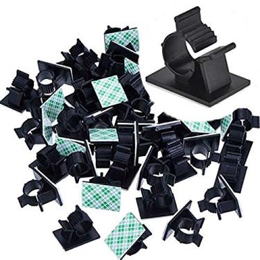 Imagem de Onwon 50 peças de clipes de cabo ajustáveis adesivo forte, organizador de cabos de carro clipes de fio de nylon abraçadeiras de cabo, clipes de gerenciamento de cabos, organizador de cabos para desktop, escritório, casa e carro