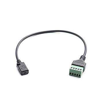 Imagem de GFFG Conector de terminal de parafuso, USB 2.0 A fêmea para 5 pinos/terminais de parafuso fêmea cabo de extensão adaptador sem solda 30 cm