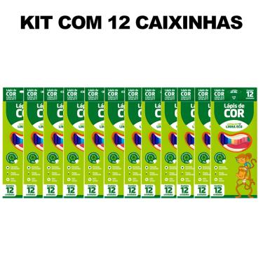 Imagem de Kit 12 Caixas De Lapis De Cor Grande Com 12 Unidades