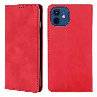 Imagem de BANLEI2U Capa de telefone carteira Folio capa para LG Q8, capa de couro PU premium slim fit, anti-choque, vermelho