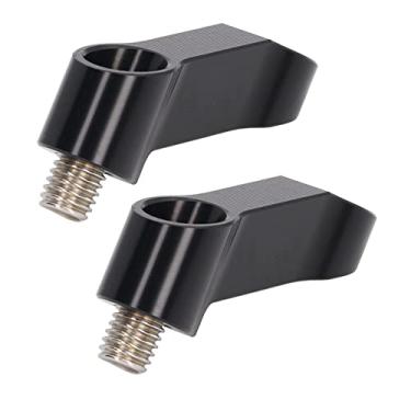 Imagem de Adaptador extensor de espelho de motocicleta, adaptador de extensão de espelho retrovisor de alta resistência anodizado de liga de alumínio para motocicleta (preto)