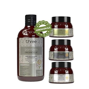 Imagem de Pantovin, Cronograma Capilar Completo Shampoo + 3 Máscara Organic Clay