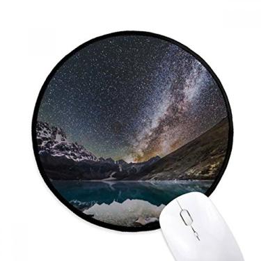 Imagem de Glacier Lake Observe Stars Galaxy Pattern Mouse Pad Desktop Office Tapete Redondo para Computador