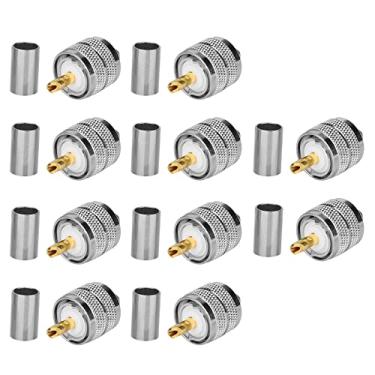 Imagem de MOOKEENONE 10 x UHF PL-259 adaptador de conector de crimpagem macho para cabo coaxial RG142 LMR195