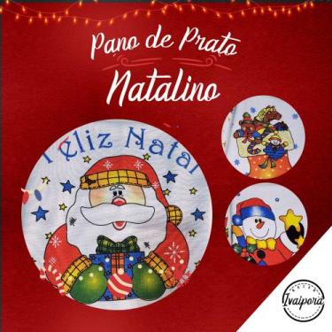 Imagem de Pano De Prato A Itatex Estampado Natalino - Desenhos Sortidos - Kit Co