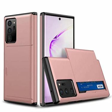 Imagem de para samsung s20 case carteira com suporte de cartão shell para galaxy s20 plus ultra resistente anti arranhões capa dupla camada, ouro rosa, para s10 5g