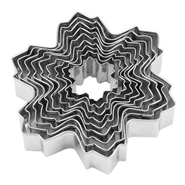 Imagem de Conjunto de cortador de biscoito de flocos de neve e cristal de gelo para cortar biscoitos de aço inoxidável moldes para fazer doces