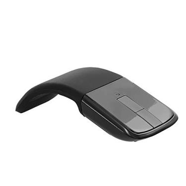 Imagem de Mouse sem fio 2.4G com mouse USB rc com função de toque dobrável mouse óptico com receptor USB para PC Lptop (preto)