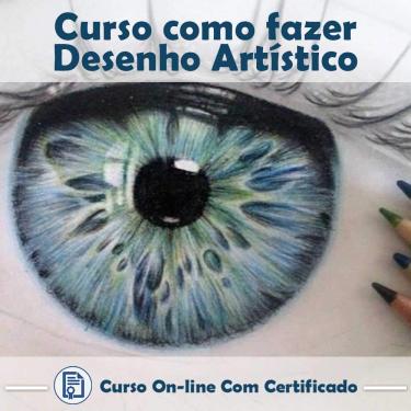 Imagem de Curso online em videoaula de como fazer Desenho artístico com Certificado + 2 brindes