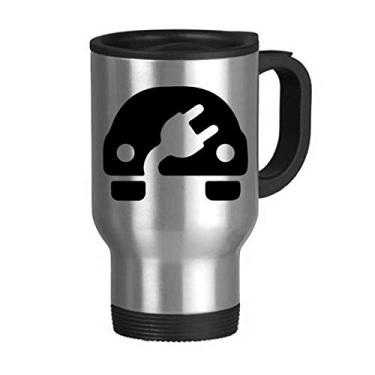 Imagem de Plus Minus Sign Energy Vehicles Protect Environment Travel Mug Flip Lid Stainless Steel Cup Car Tumbler Thermos