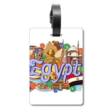 Imagem de Pharaoh Pirâmide Egito Graffiti Bolsa de Bagagem Etiqueta de Bagagem Etiqueta de Scutcheon
