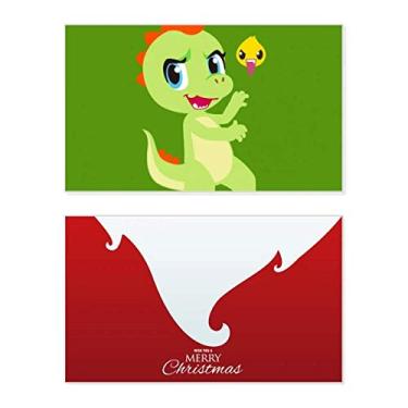 Imagem de Dinosaur Kingdom Love You Holiday Holiday Merry Christmas Cartões de parabéns Mensagem de Natal