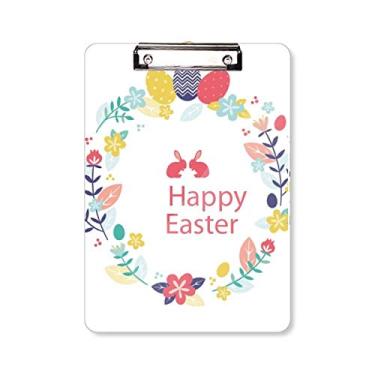 Imagem de Happy Easter Religion Festival Folhas Flor Prancheta Pasta Bloco de Escrita Placa de Apoio A4