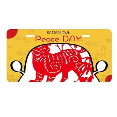 Imagem de DIYthinker Placa de carro com corte de papel chinês de ano novo para decoração de carro Dia da Paz