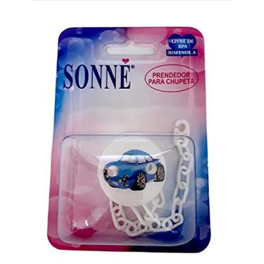 Imagem de Sonne Prendedor Para Chupeta Boton Fusca Correntinha Br Branco