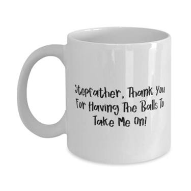 Imagem de Exclusivo Stepfather 325 ml Caneca de 445 ml, padrasto, Thank You For Have The Balls To Take Me On!, chique para o papai, Dia dos Pais
