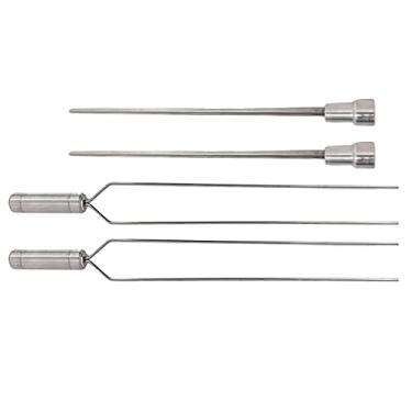 Imagem de 4x Espetos De Inox Lâmina 50cm Duplo/Coração Para Churrasco