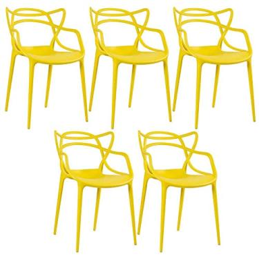Imagem de Loft7, Kit - 5 x Cadeiras Allegra - Amarelo