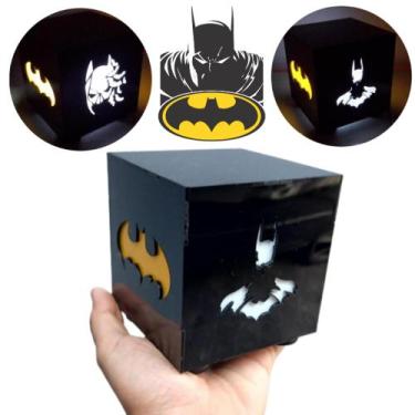 Imagem de Luminária Mini Abajur De Mesa Batman Preto - Super 3D