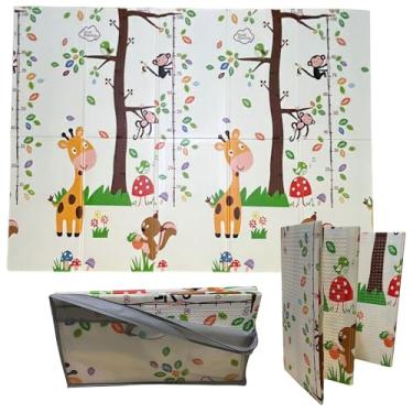 Imagem de Tapete Infantil Térmico Dobrável Bebê Criança + Sacola P/Transporte (Colorido - Esquilo)