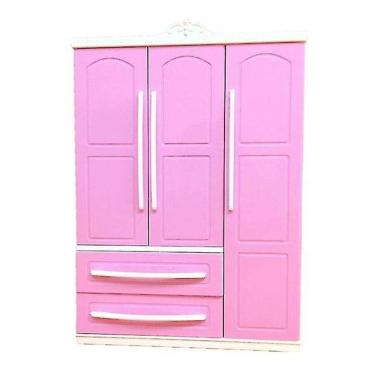 Imagem de Três portas rosa moderno guarda-roupa jogo jogo para móveis Barbi