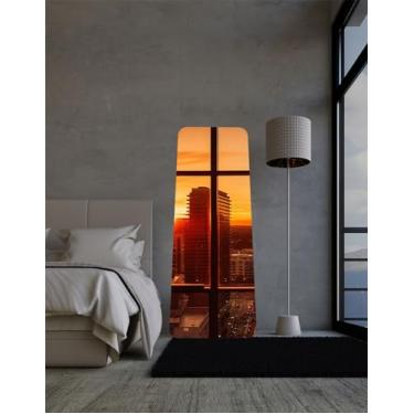 Imagem de Espelho Retangular Grande 150 X 60 Corpo Inteiro Moderno Lapidado Com Suporte