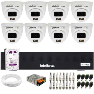 Imagem de Kit 8 Câmeras Intelbras Vhd 1220 D G7 Full Color Full Hd Visão Noturna 20m + Dvr Intelbras Mhdx 1008-c 8 Canais + Hd 1tb Purple