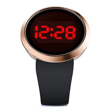 Imagem de Relógio masculino LED de silicone com tela de data à prova d'água para dia e moda masculina relógio calculadora relógios para homens, Preto, One Size, Contemporâneo