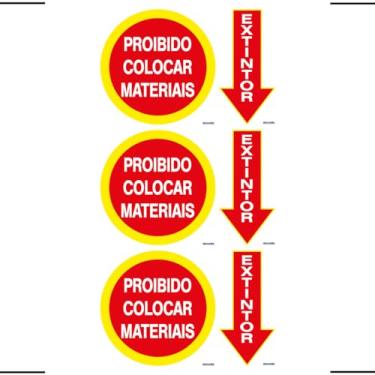 Imagem de Combo 3 Placas De Sinalização Extintor/Proibido Colocar Materiais 30X20 Ekomunike - S-210 F9e