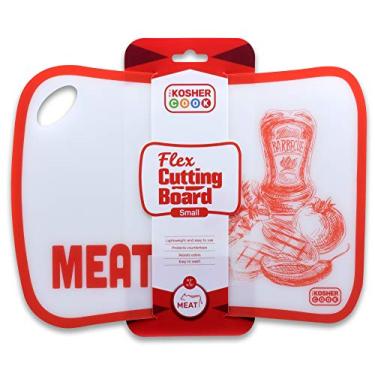 Imagem de Tábua de corte flexível e protetor de balcão Meat Red – leve, resistente ao odor, pode ser lavado na lava-louças – Ferramentas de cozinha codificadas por