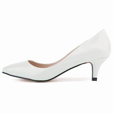 Imagem de Clássico bico fino 5 cm salto alto baixo feminino sapatos vestido casamento sapatos grandes, Bege, 38