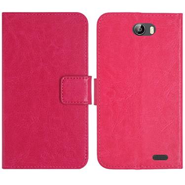Imagem de TienJueShi Capa protetora de couro flip estilo livro rosa carteira Etui para TP-Link Neffos C5 5 polegadas