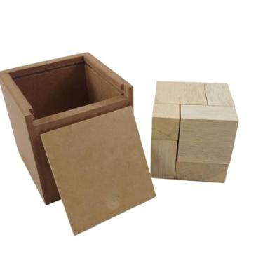 Imagem de Caixote 9 Peças Quebra Cabeça Desafio Raciocional de Madeira