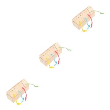 Imagem de FOMIYES 3 Pecas Fotografia Em Placa Acrílica Brinquedos Educativos Papagaio Brinquedos Para Pássaros Capa De Fone De Ouvido Eva Cinza Pequena Quebra-cabeça Bambu Alimentador